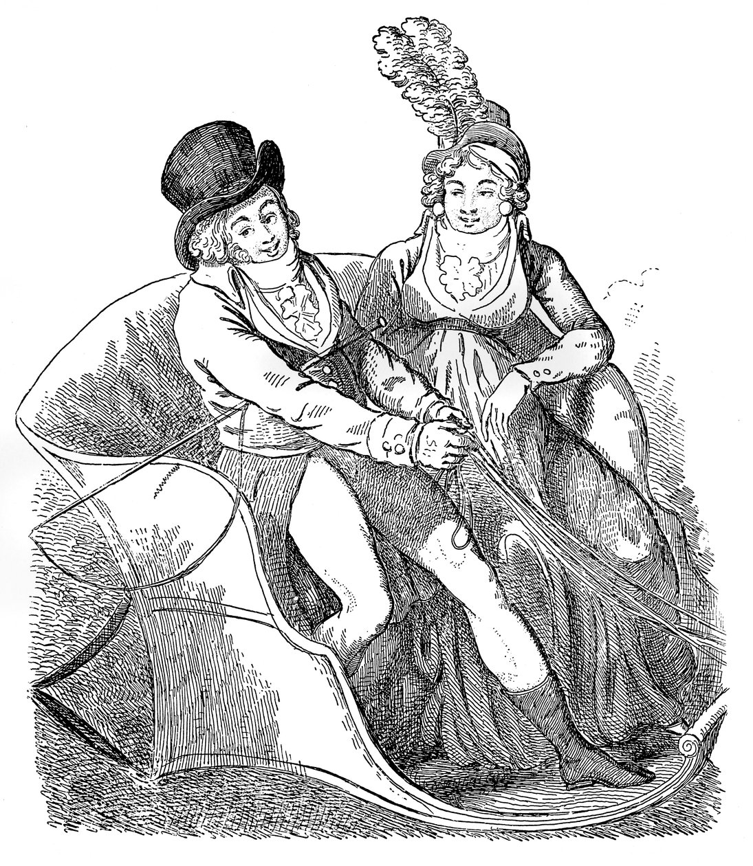 Kultasipsikko ja hänen rakastajatar, 1796. tekijältä Isaac Cruikshank