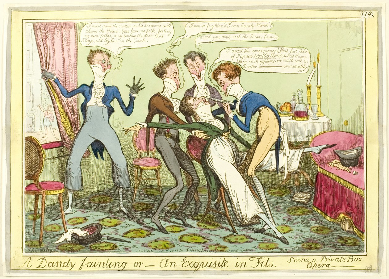 Dandy pyörtyminen tekijältä Isaac Robert Cruikshank