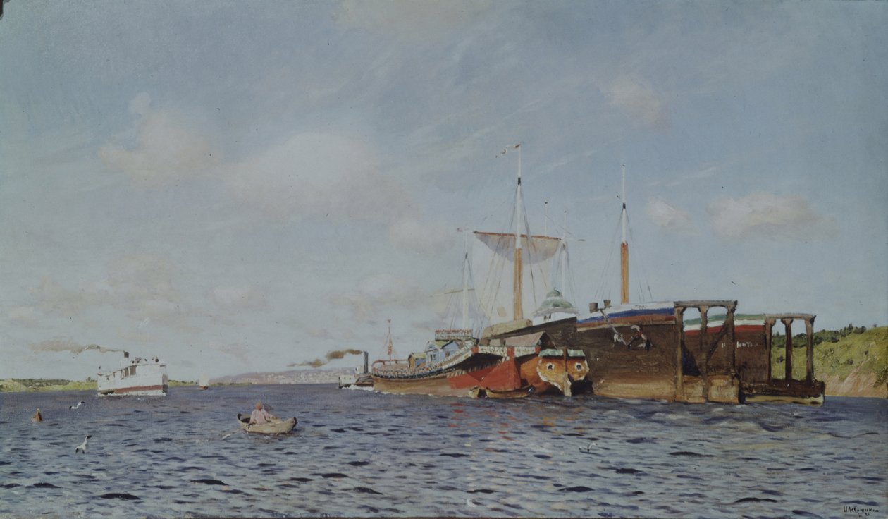 Raikas tuuli. Volga, 1895 tekijältä Isaak Ilyich Levitan