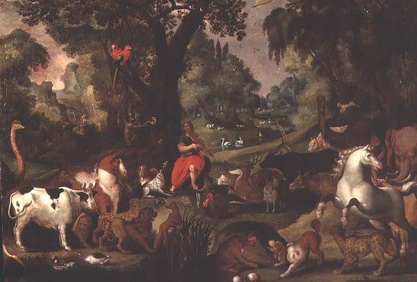 Orpheus Charming the Animals (paneeli) tekijältä Isaak van Oosten