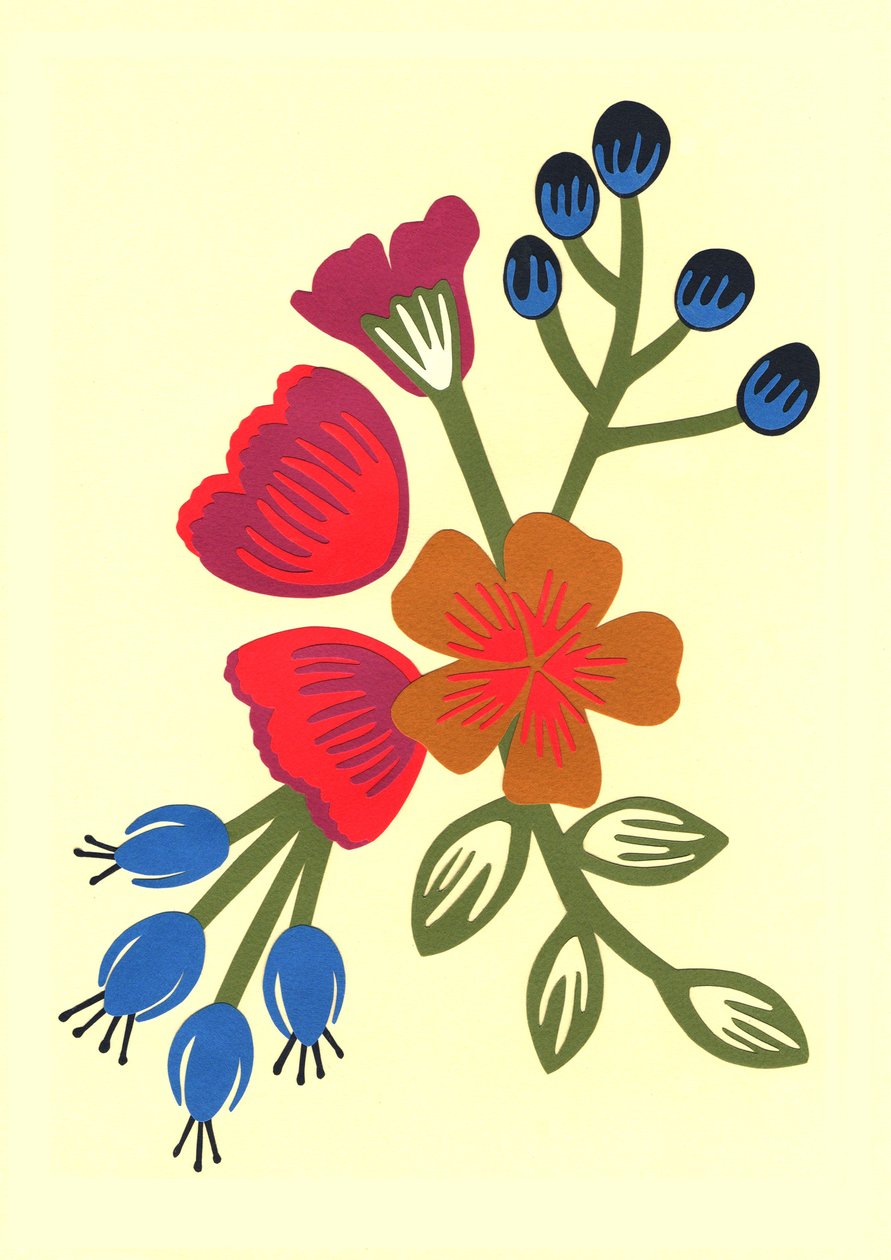 Flora, 2015 (leikattu paperi) tekijältä Isobel Barber