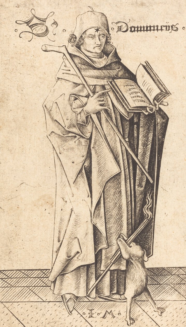 Pyhä Dominic, n. 1470. tekijältä Israhel van Meckenem