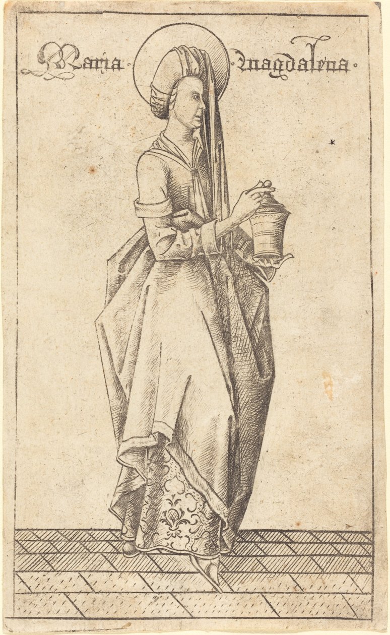 Pyhä Maria Magdaleena, n. 1470. tekijältä Israhel van Meckenem