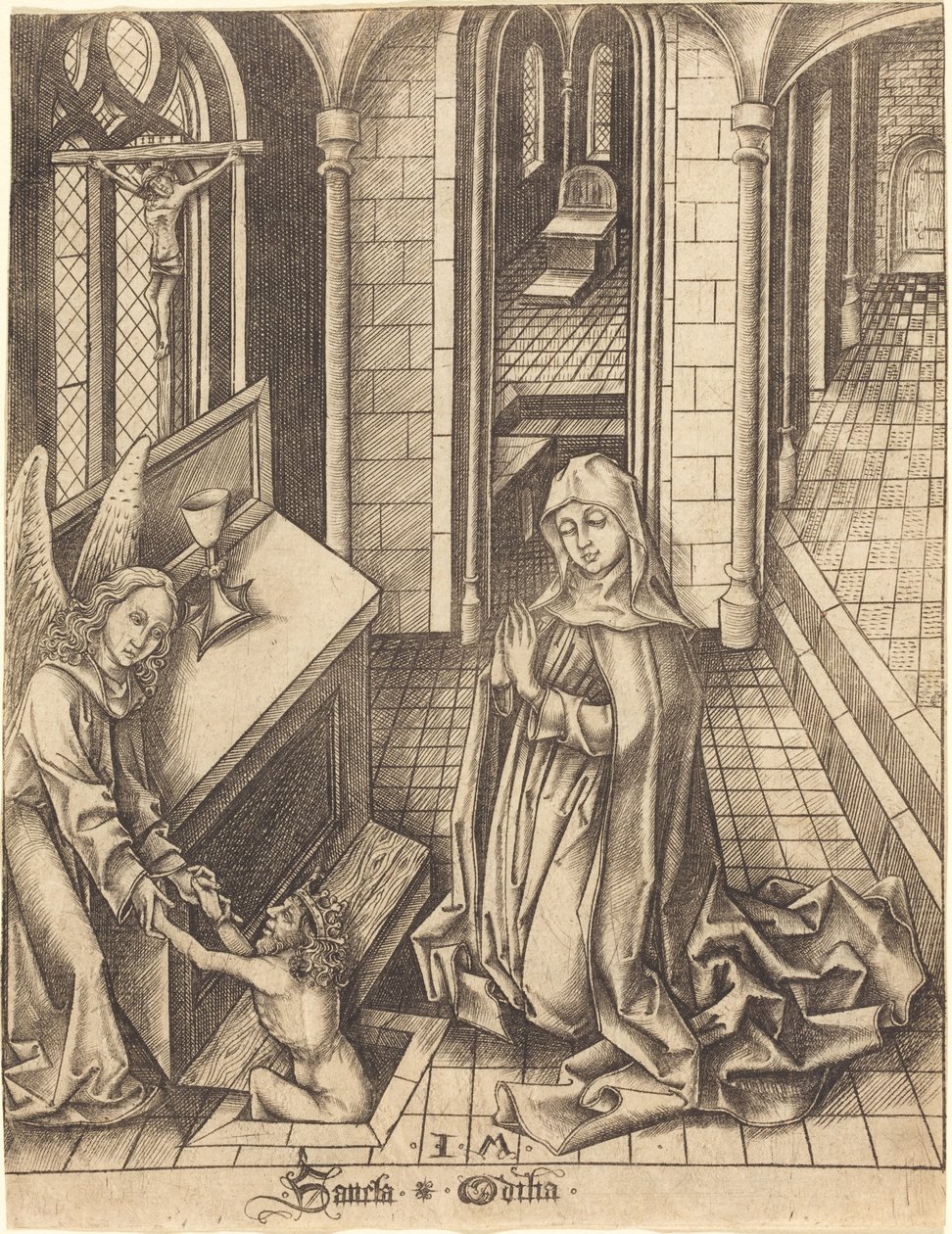 Saint Ottilia, c. 14751480. tekijältä Israhel van Meckenem