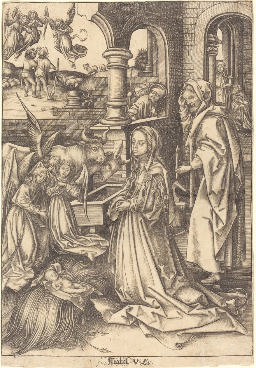 Syntymä tekijältä Israhel van Meckenem after Hans Holbein the Elder