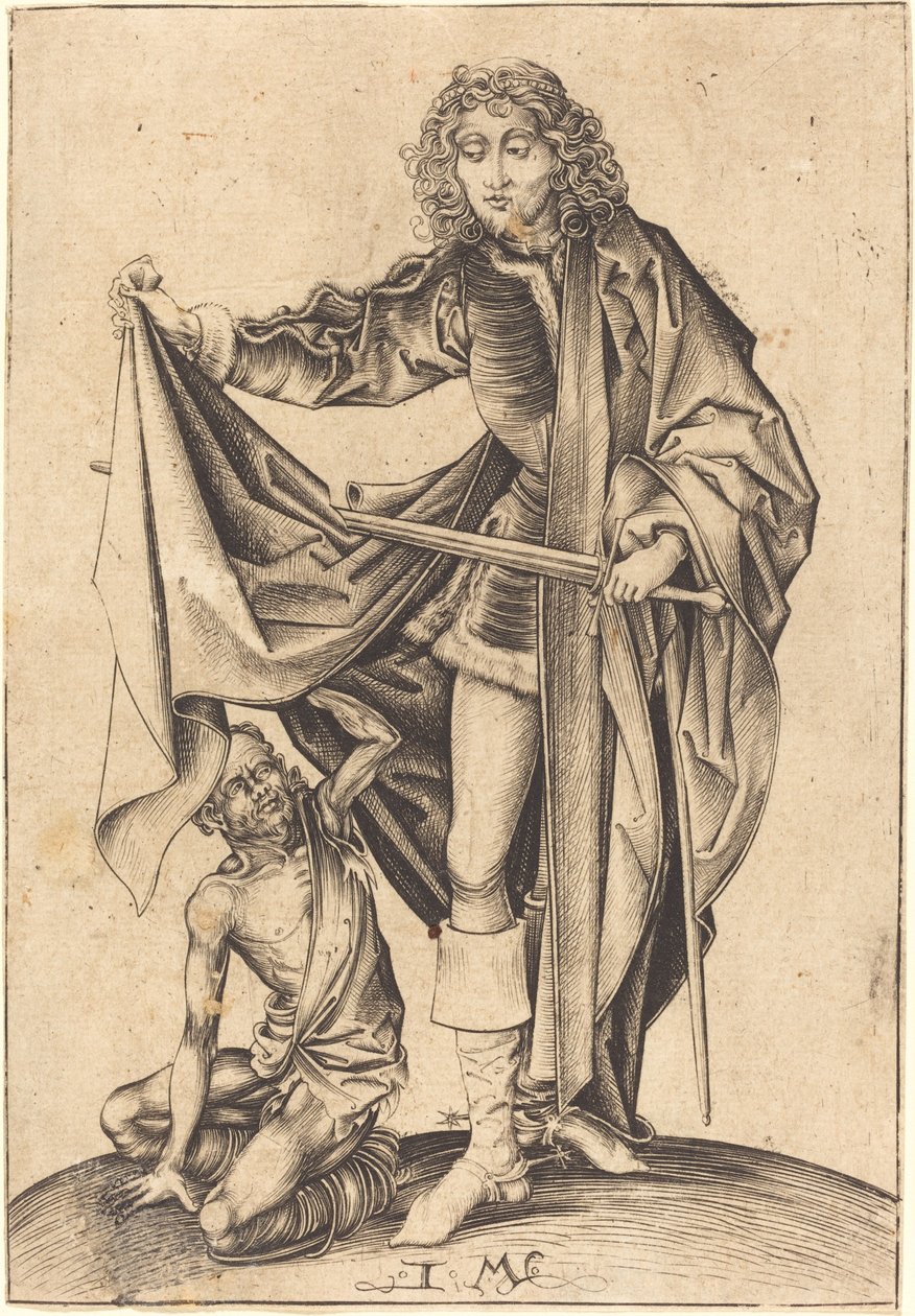 Pyhä Martin tekijältä Israhel van Meckenem after Martin Schongauer