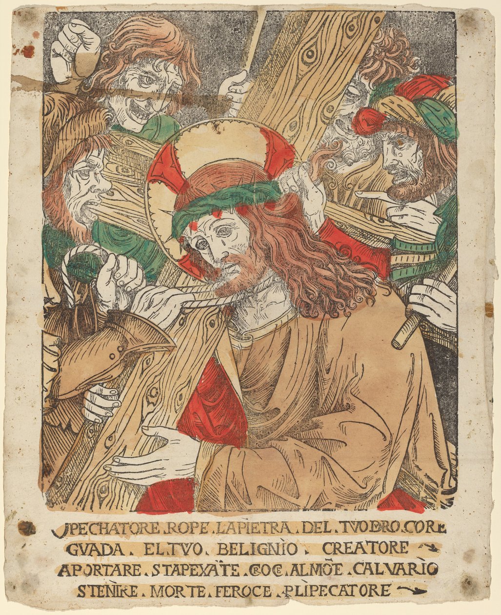 Kristus kantaa ristiä tekijältä Italian 16th Century
