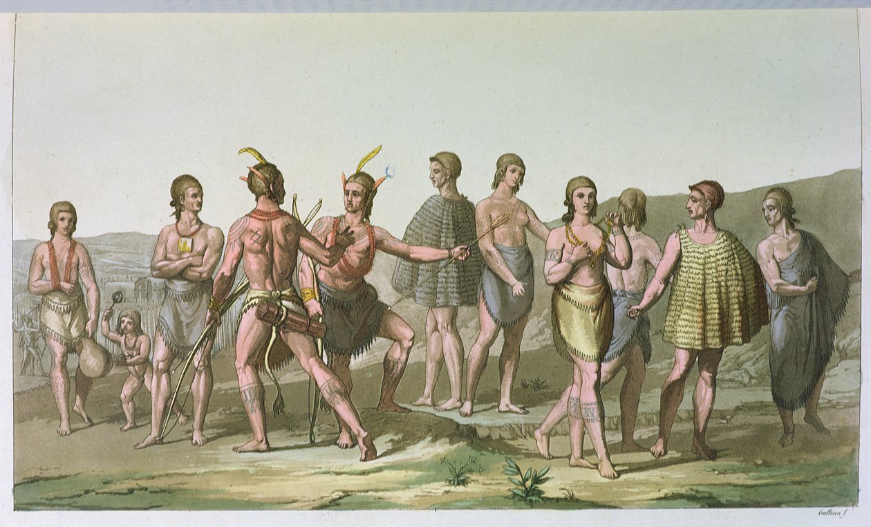 Amerikkalaiset intiaanit Etelä-Carolinasta, n. 1820 tekijältä Italian School