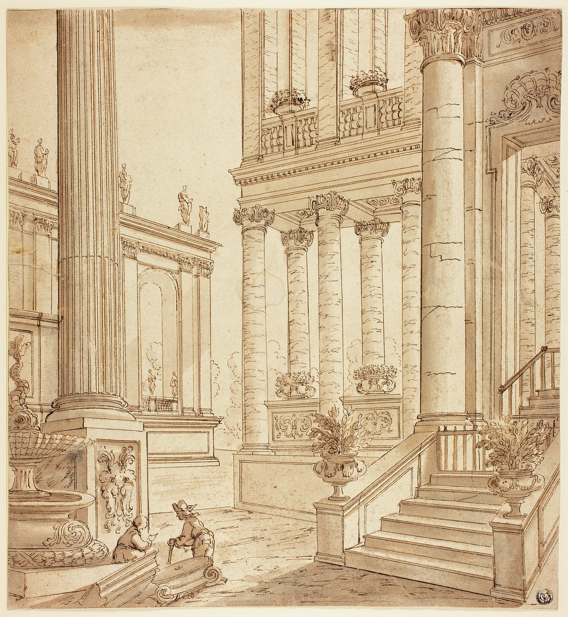 Colonnade Portico tekijältä Italian School