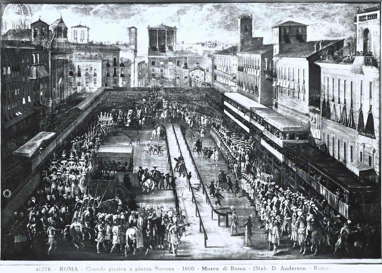 Suuri turnaus Piazza Navonalla, n. 1610 tekijältä Italian School