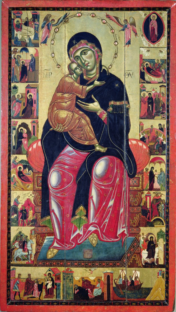 Madonna Enthroned, Firenzen koulu, n. 1275-1280 tekijältä Italian School