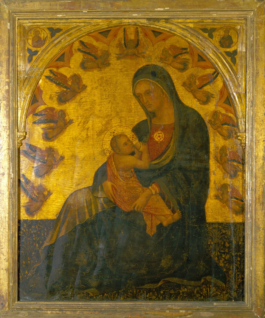 Madonna ja lapsi (öljy paneelille) tekijältä Italian School