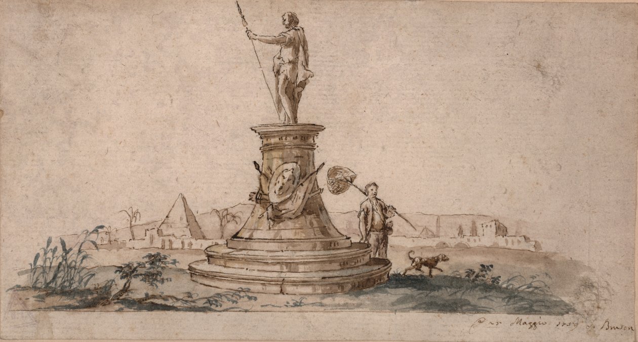 Monumentti (muste pesulla paperille) tekijältä Italian School