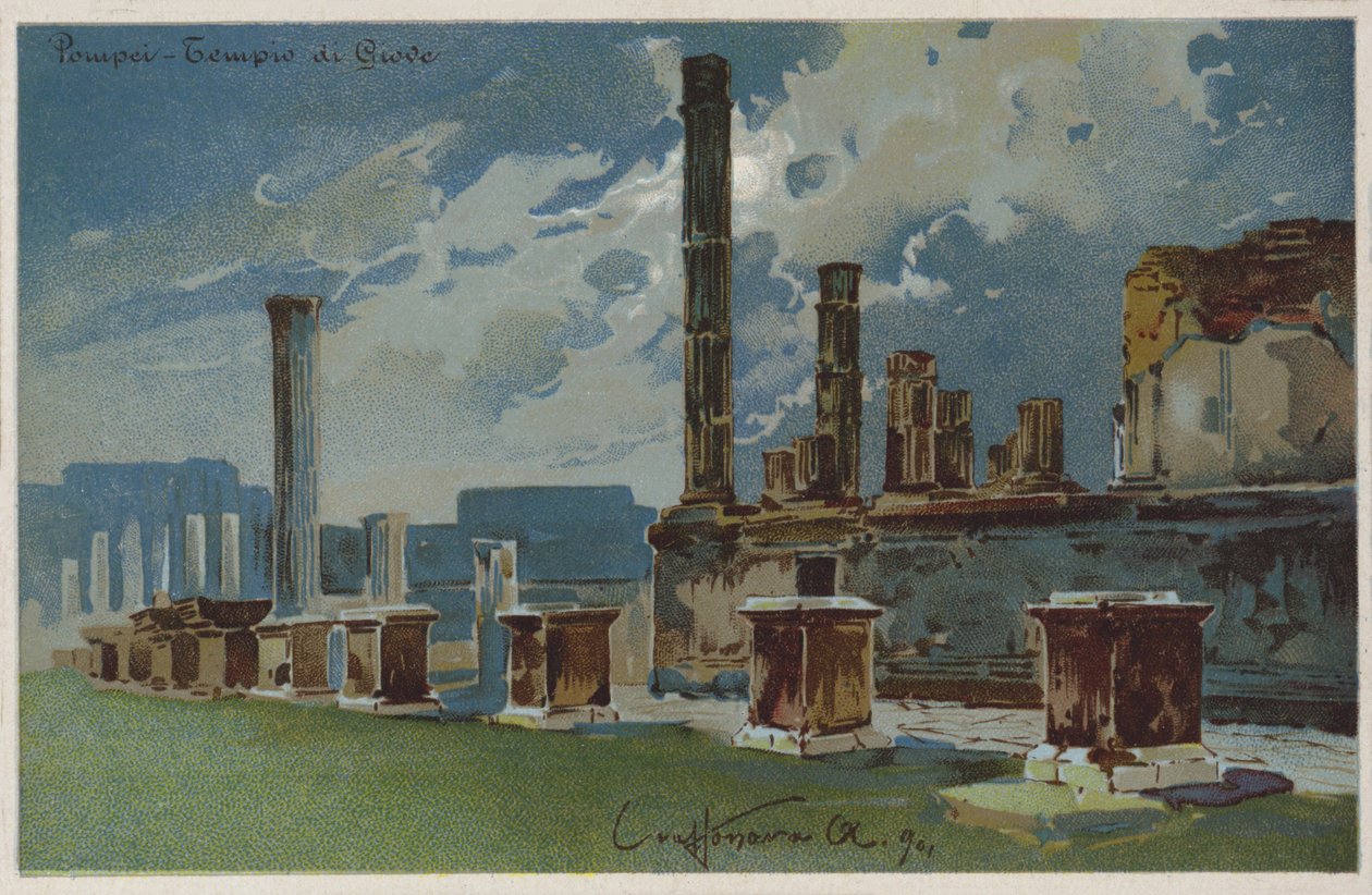 Pompeiji - Jupiterin temppeli (värilitro) tekijältä Italian School