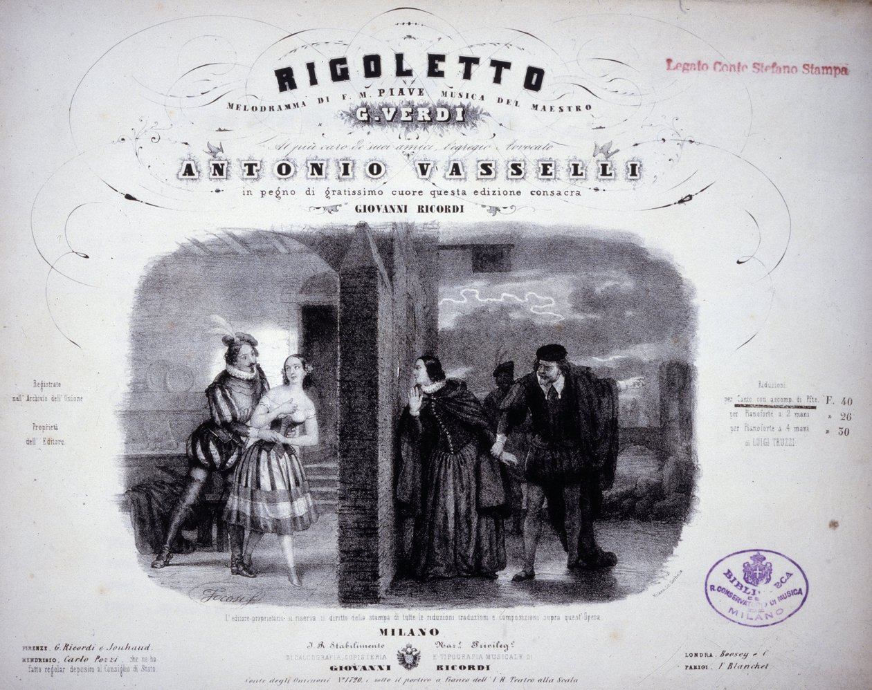 Nuotit "" Rigoletto" - kirjoittaja Verdi. tekijältä Italian School