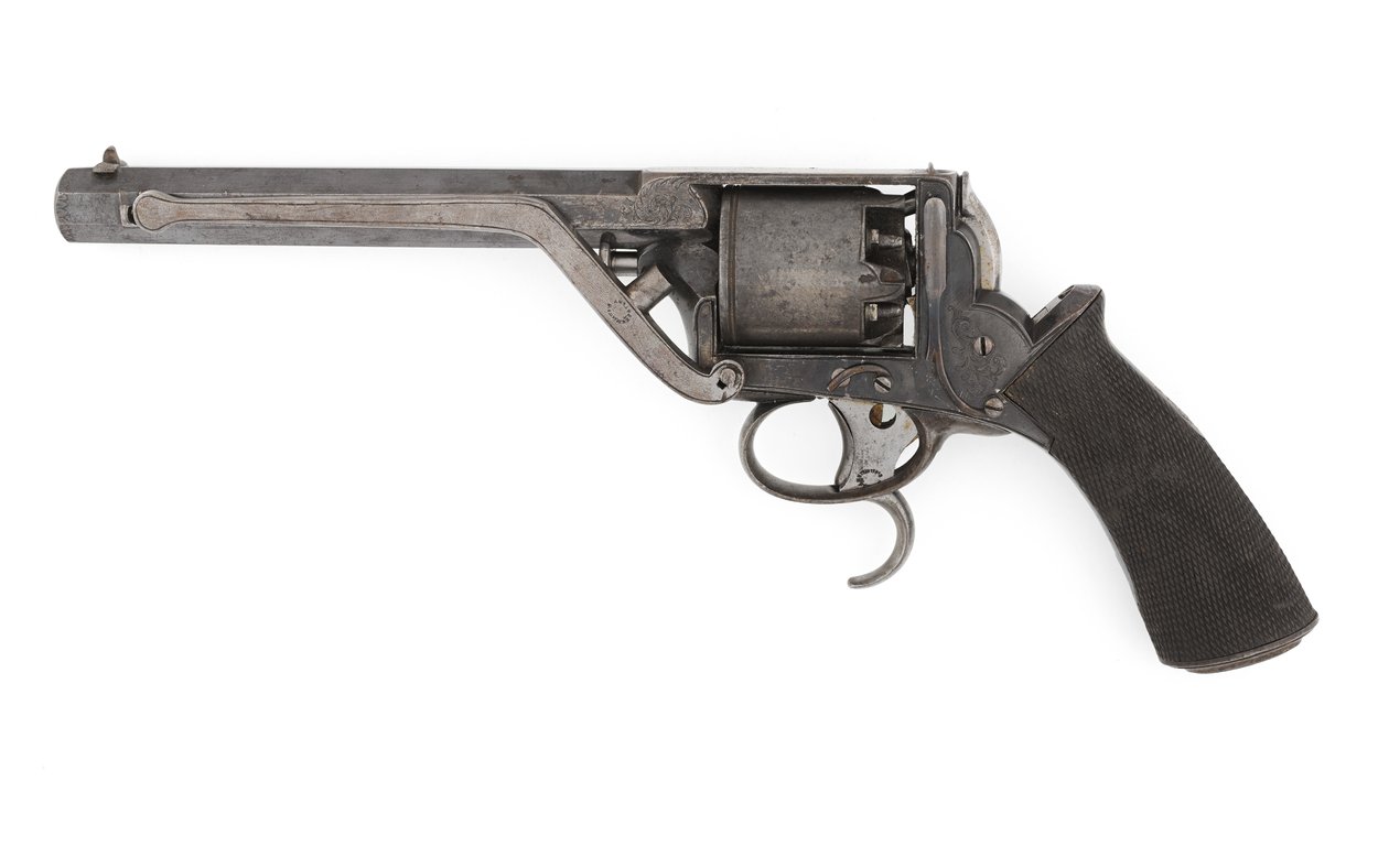 Tranter-lyömäsoittimet Dragoon Model .50 tuuman revolveri tekijältä Italian School
