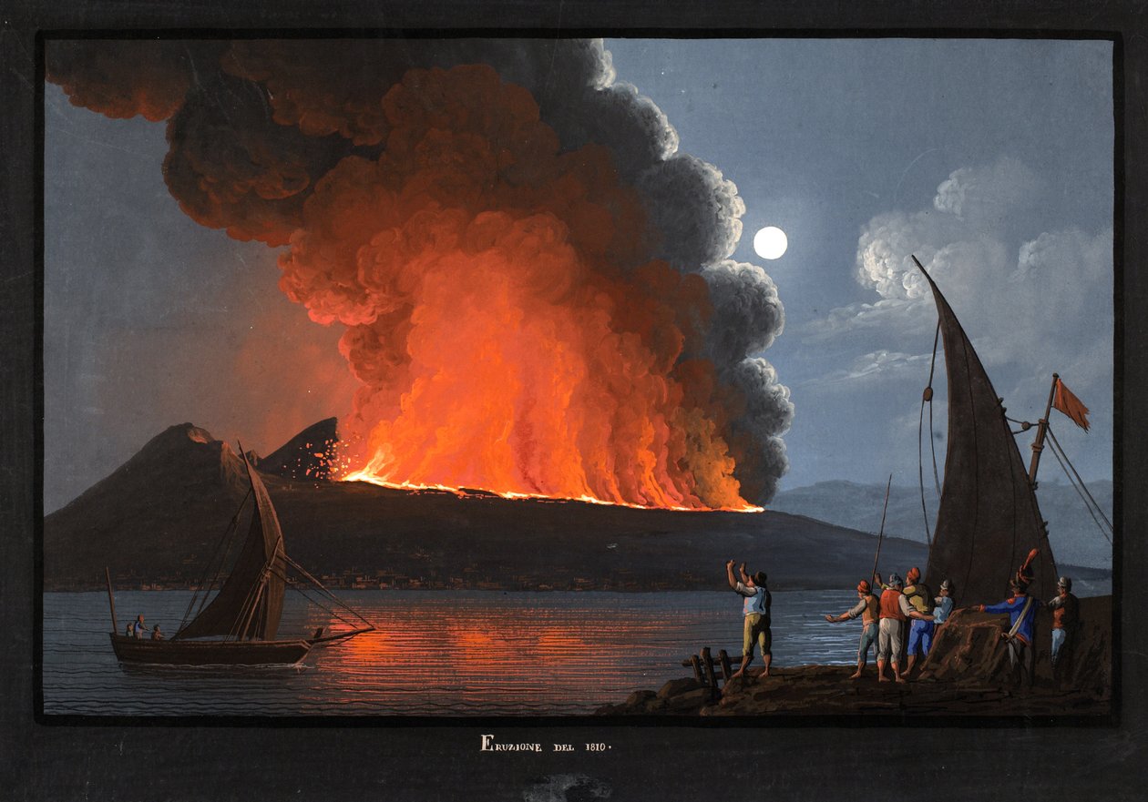 Vesuvius, purkaus 1810 tekijältä Italian School