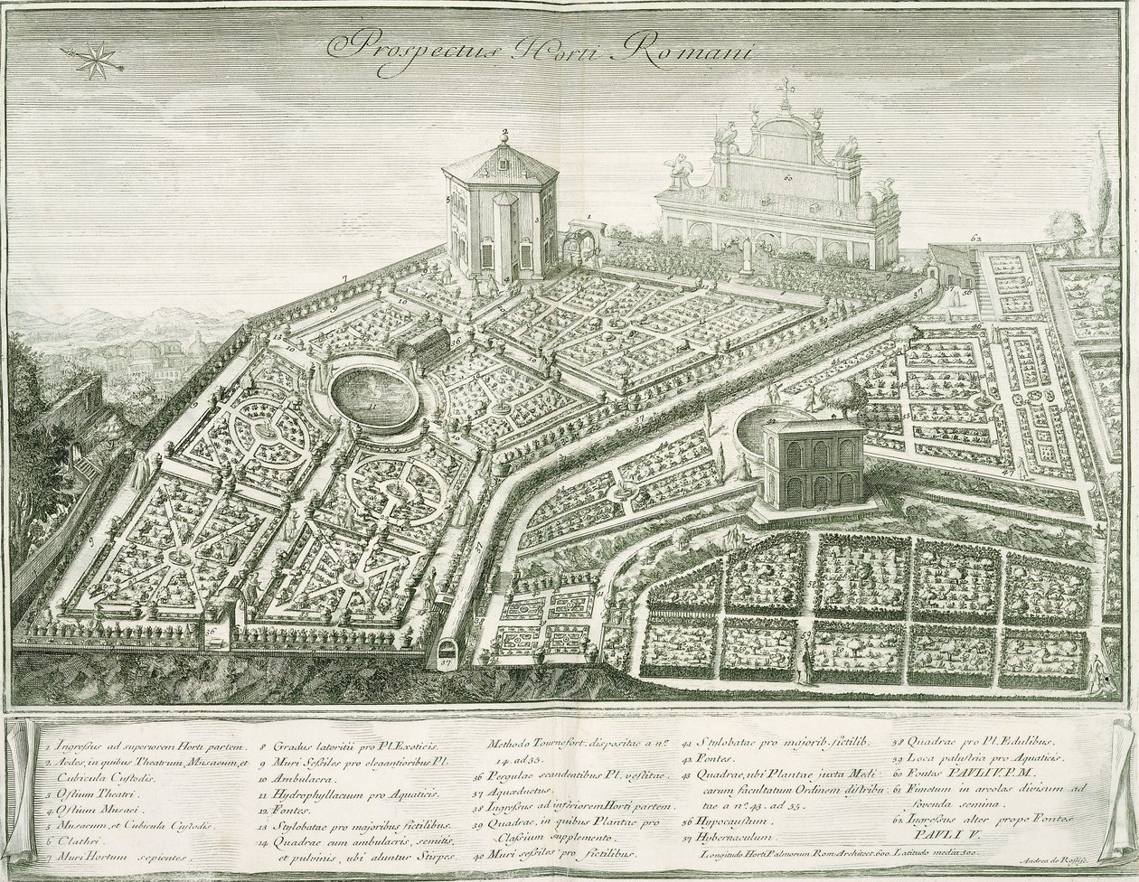 Näkymä roomalaiseen puutarhaan, 1772-1784 tekijältä Italian School