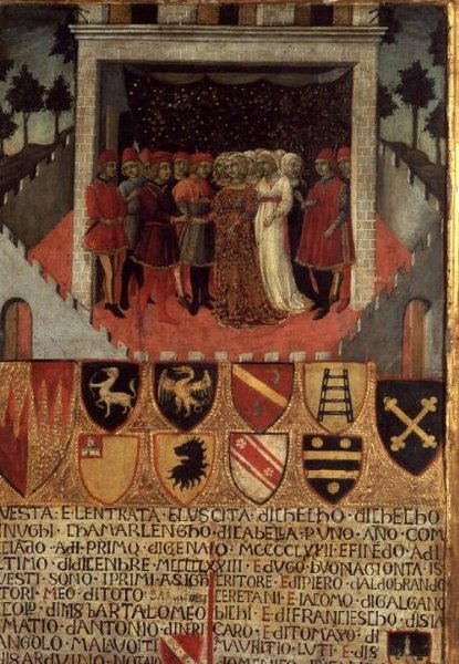 Hääjuhla, Sienese, n. 1400 tekijältä Italian School