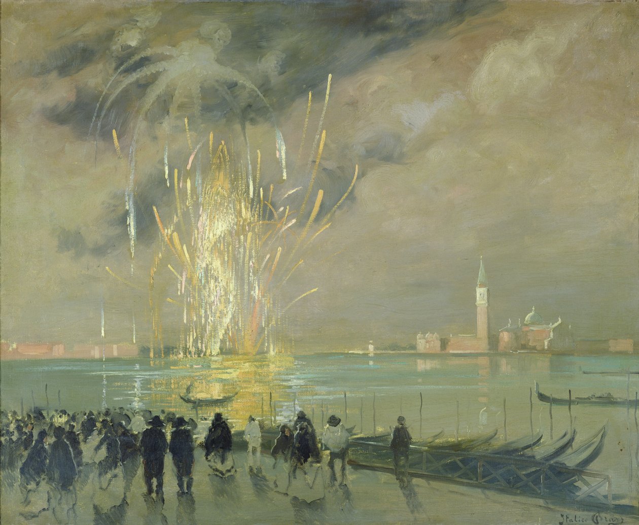 Ilotulitus Laguunin yllä, n.1914 tekijältä Italico Brass