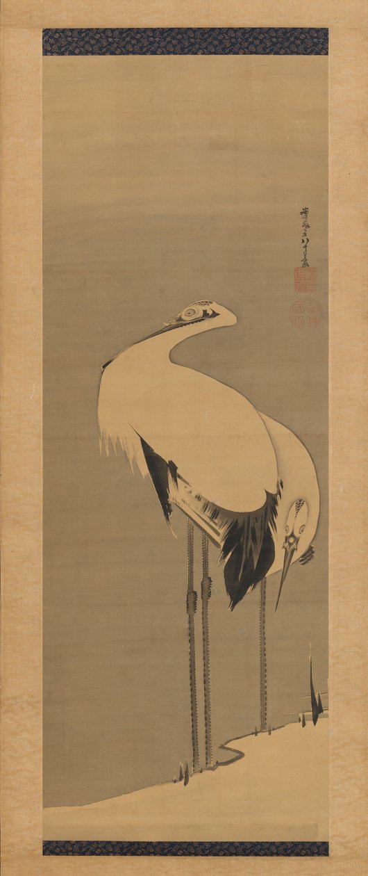 Kaksi nosturia, 1795. tekijältä Ito Jakuchu