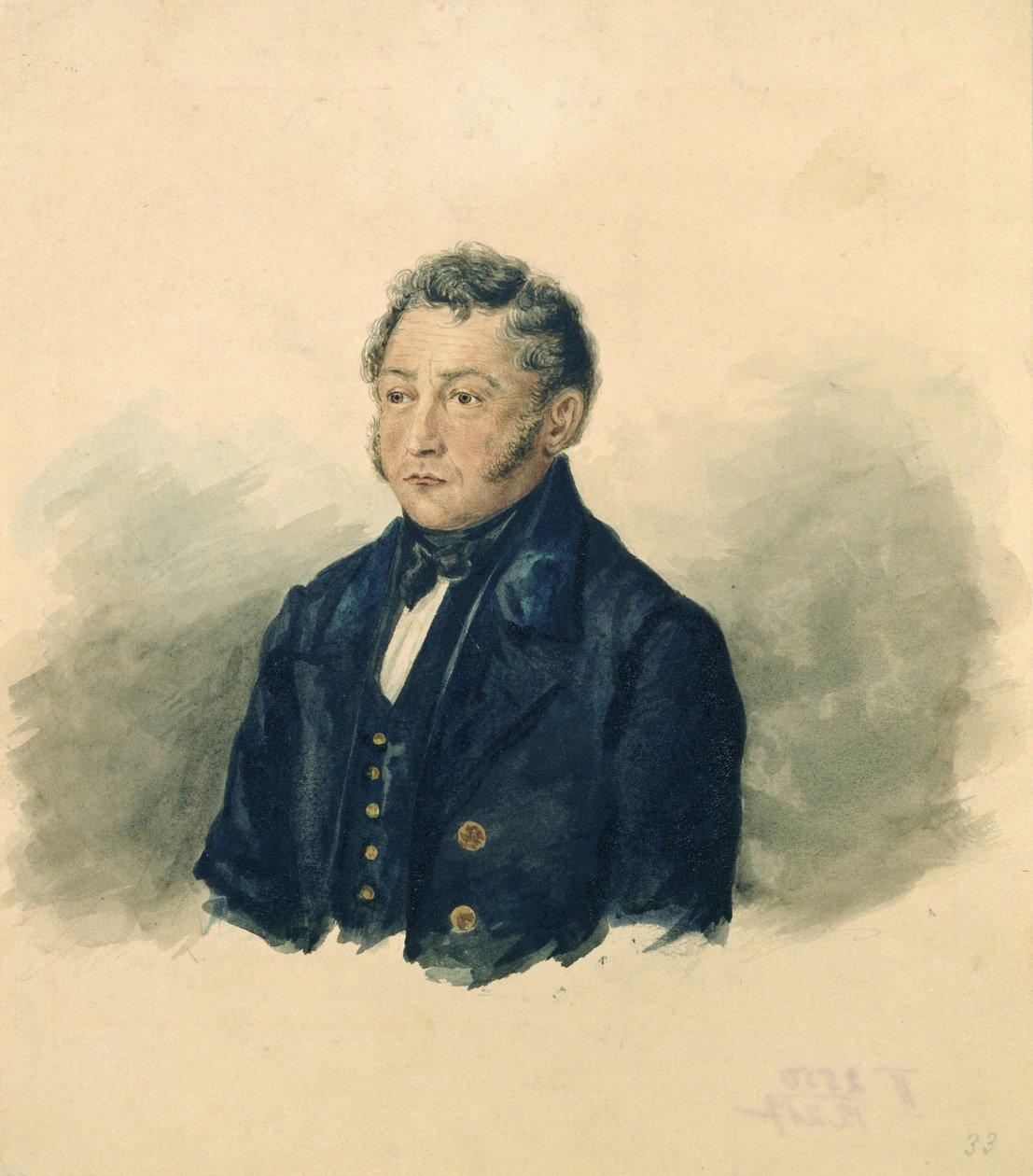 Faddey Venediktovitš Bulgarinin muotokuva, n. 1840 tekijältä Ivan Nikolayevich Terebenev