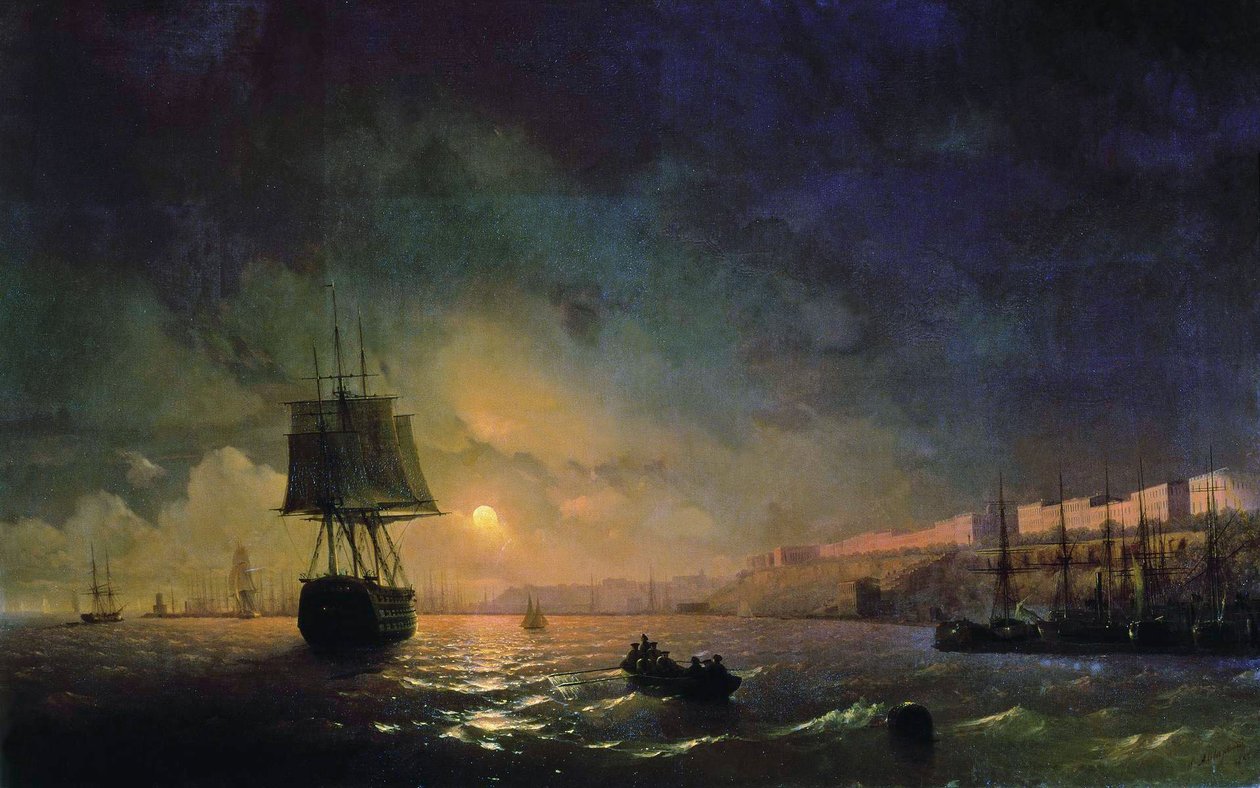 Venäjä: "View of Odessa in Moonlight Night" Odessa kuun valossa tekijältä Ivan Aivazovsky