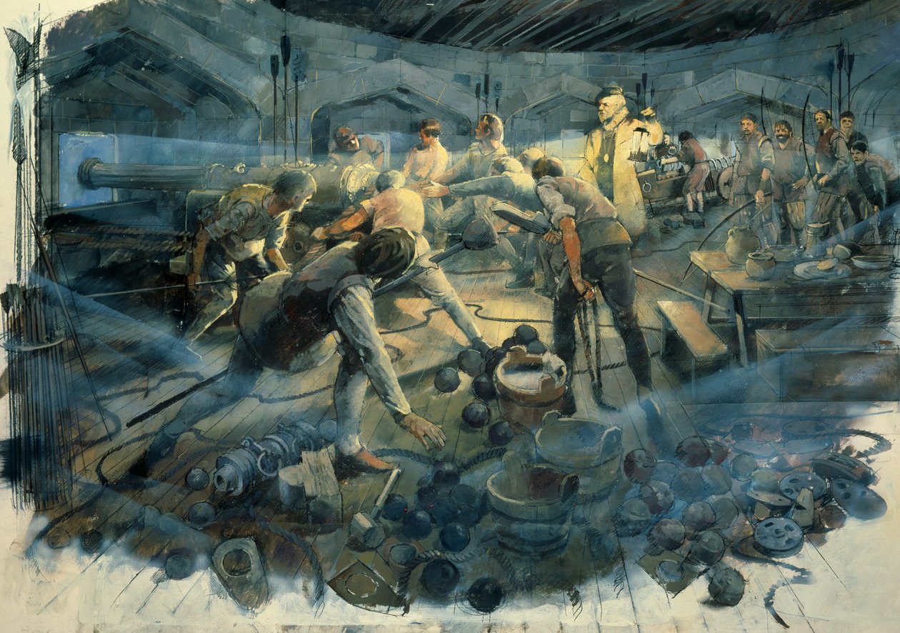 Pendennis Castle Gun Deck, 1540-luvun loppu, 1990-2010 tekijältä Ivan Lapper