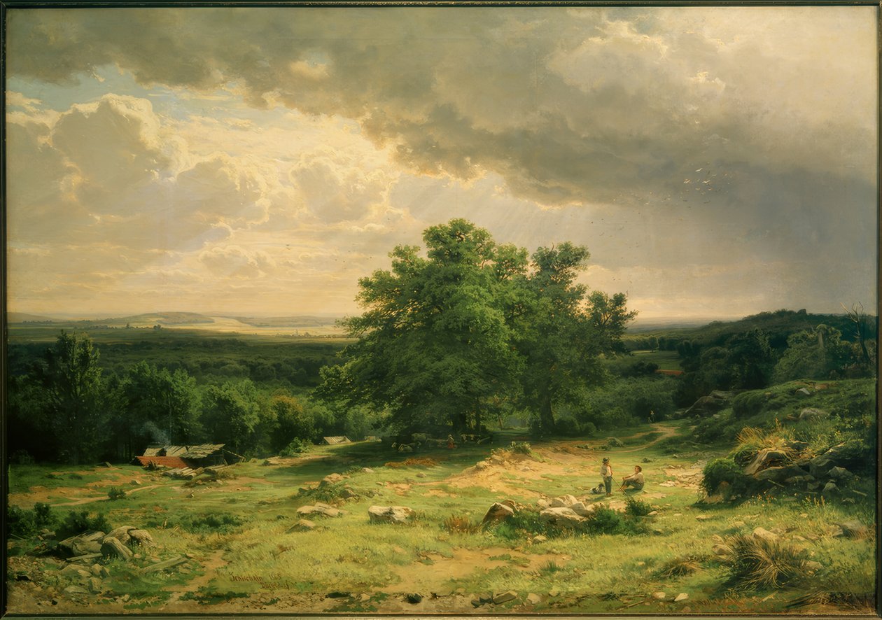 I.I.Schischkin, näkymä Düsseldorfin ympäristöön tekijältä Ivan Ivanovich Shishkin