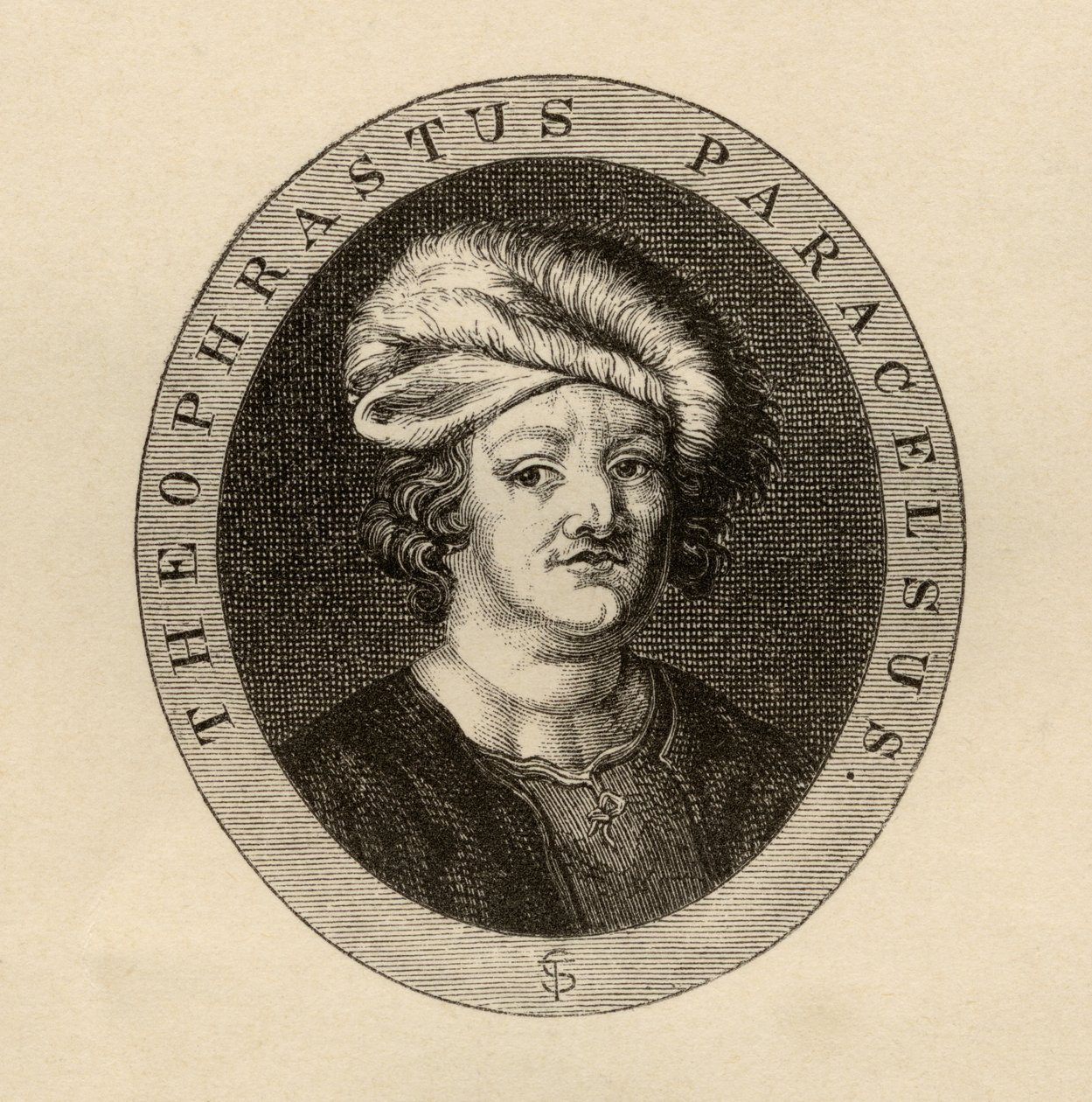 Paracelsus Theophrastus, kuvitus J. Hain Friswellin teoksesta Varia: Readings From Rare Books, julkaistu 1866 tekijältä J. Cooper