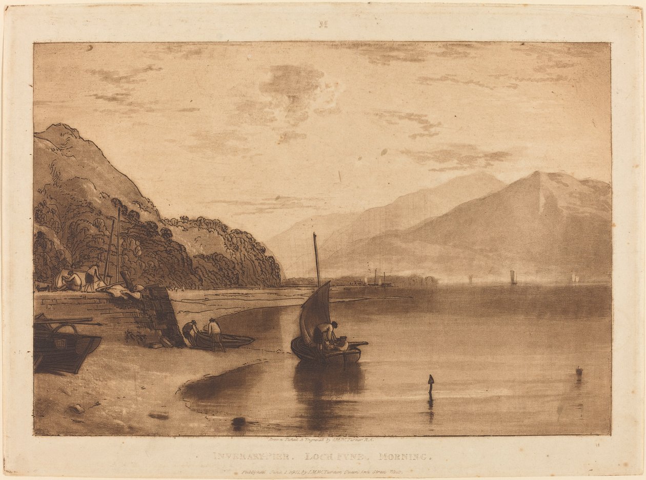 Inverary Pier, julkaistu 1811. tekijältä Joseph Mallord William Turner