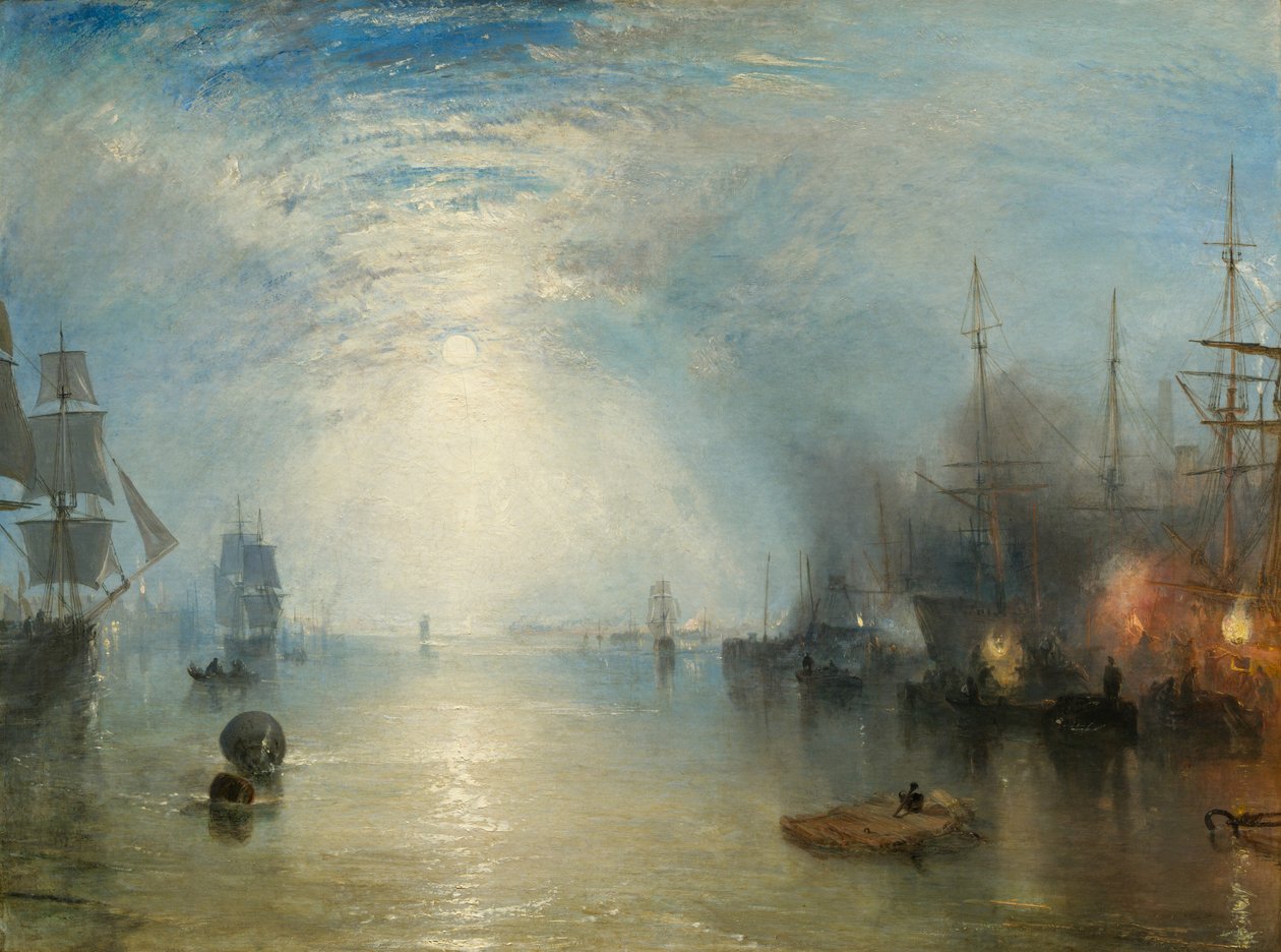 Moonlightin Keelmen Heaving in Coals, 1835. tekijältä Joseph Mallord William Turner