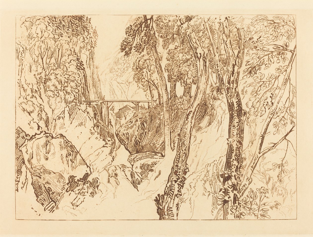 Mylly lähellä Grand Chartreusea, julkaistu 1816. tekijältä Joseph Mallord William Turner