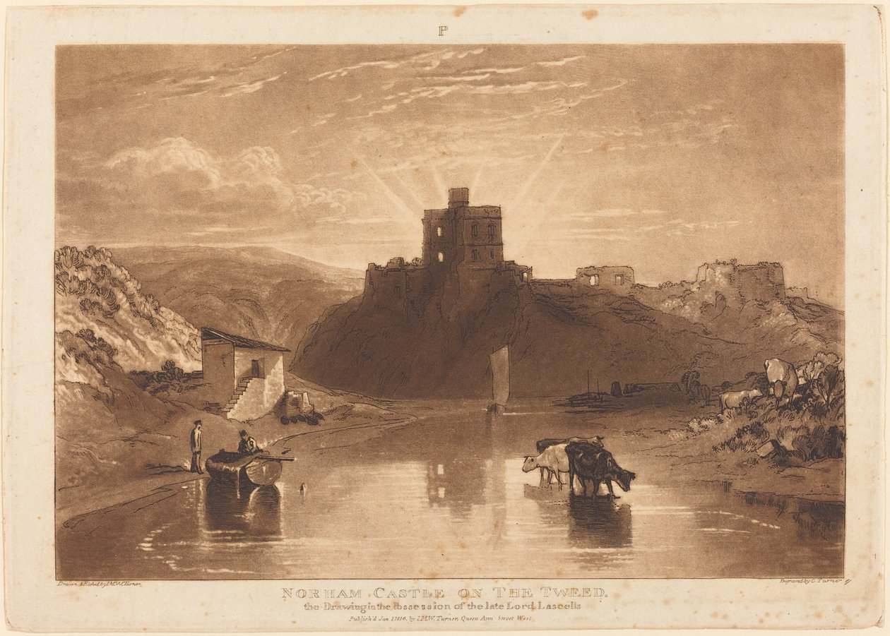 Norham Castle, julkaistu 1816. tekijältä Joseph Mallord William Turner