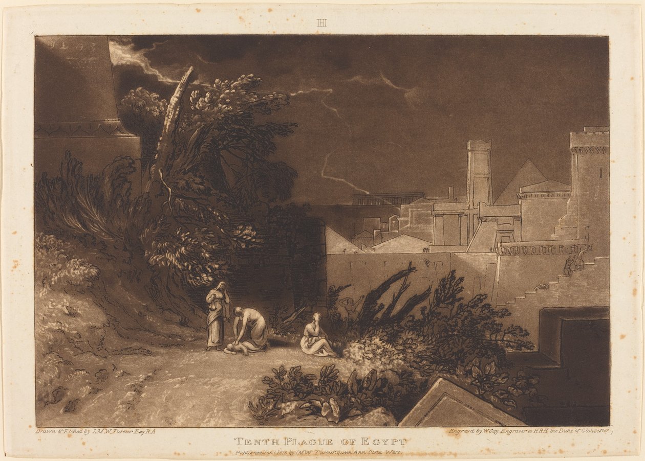Kymmenes Egyptin rutto, julkaistu 1816. tekijältä Joseph Mallord William Turner