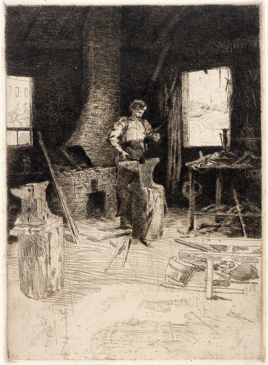 Sepän paja tekijältä J. Alden Weir
