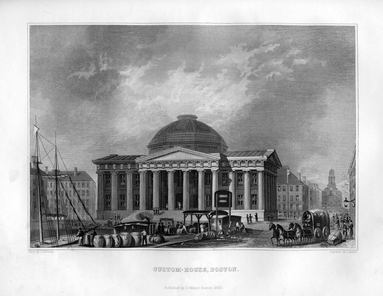 Custom House, Boston, Massachusetts, 1855. tekijältä J. Archer