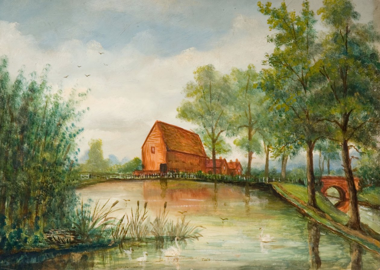 Old Pebble Mill Pool, Birmingham, 1800-luku. tekijältä J. Booth