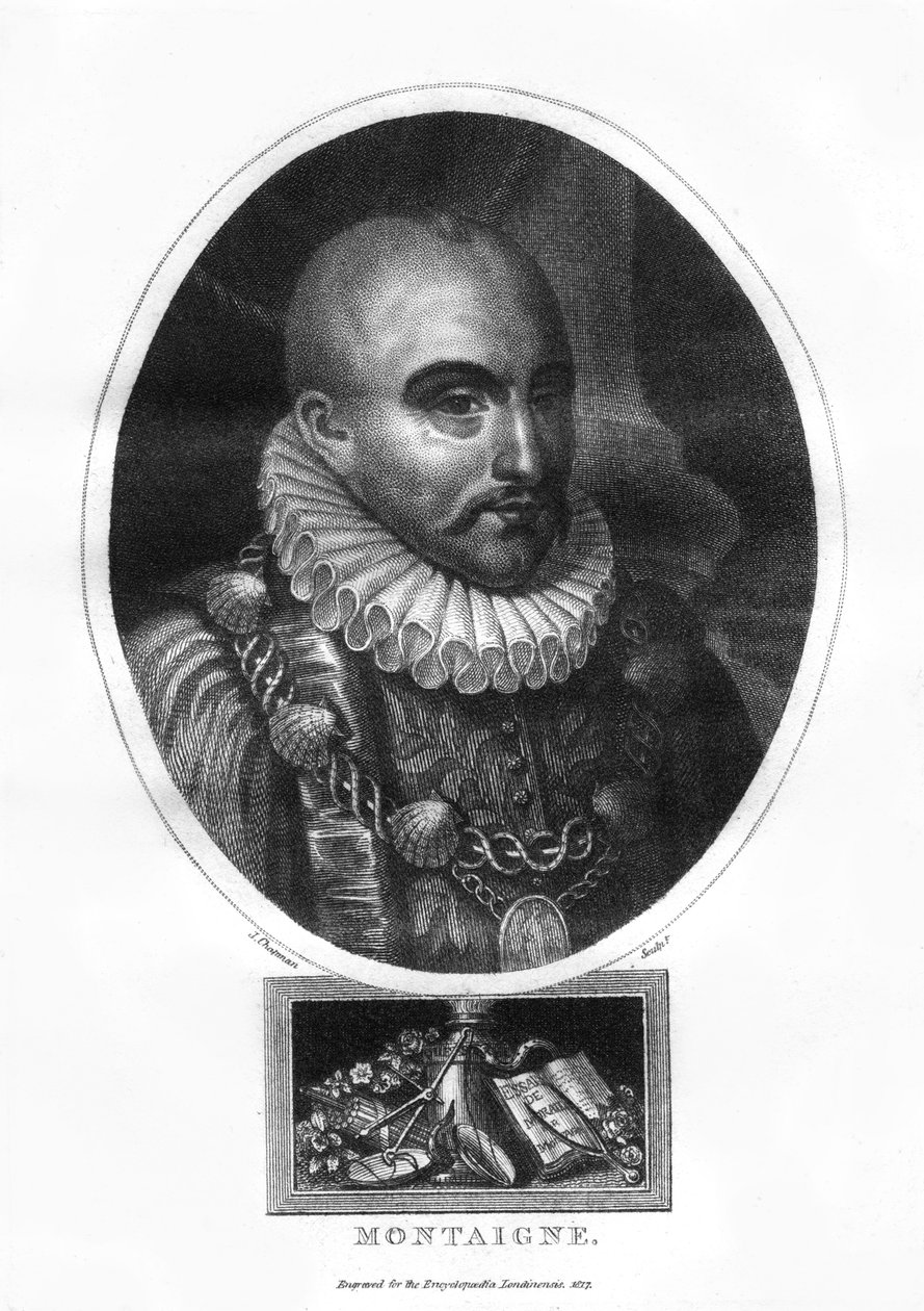 Michel Eyquem de Montaigne, ranskalainen kirjailija, 1817. tekijältä J. Chapman