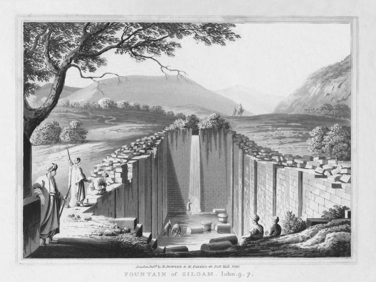 Siloamin lähde. John. 9.7., 1830 tekijältä J. Clarke