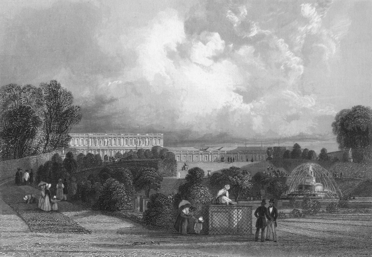 Versaillesin puutarha, 1839 tekijältä J. Davis