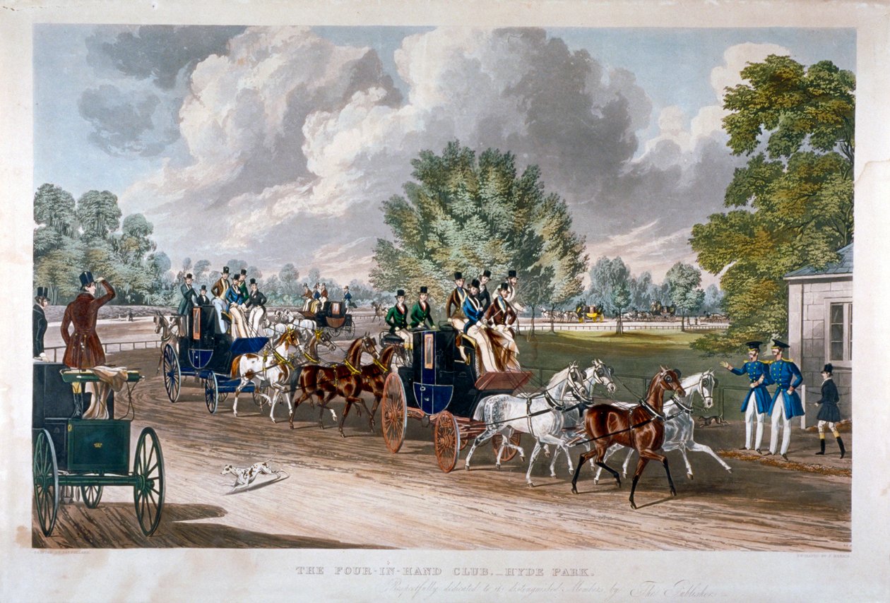 "The Four-in-Hand Club, Hyde Park", Lontoo, 1838. tekijältä J Harris