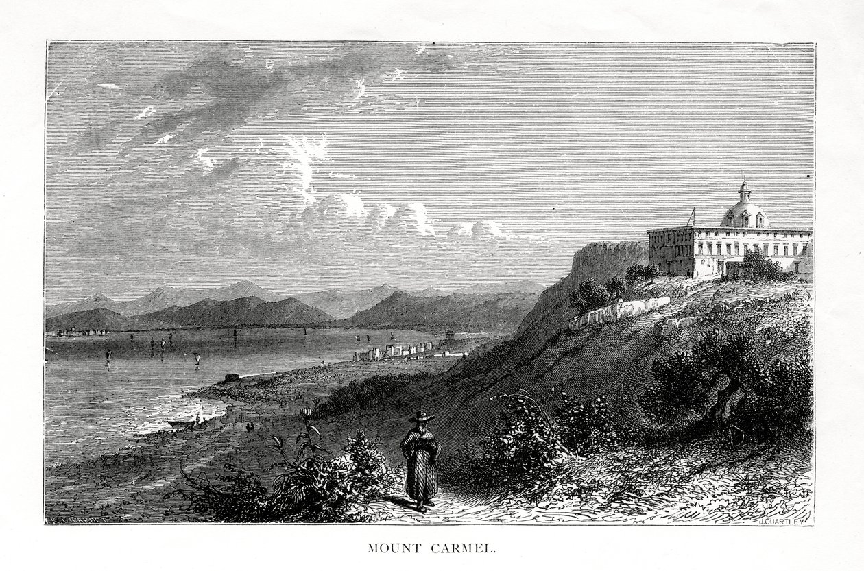 Mount Carmel, Israel, 1800-luku. tekijältä J. Quartley