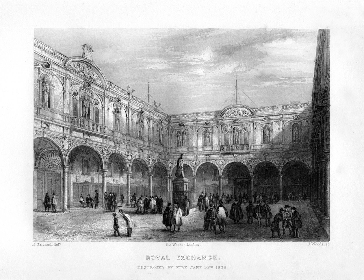 Royal Exchange, Lontoo, 1800-luku. tekijältä J. Woods