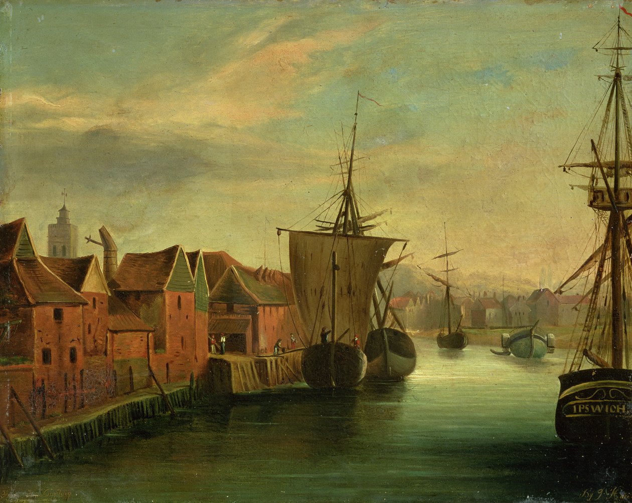 St. Catherines Quay, Ipswich, n. 1830 (taulu) tekijältä Jabez Hare