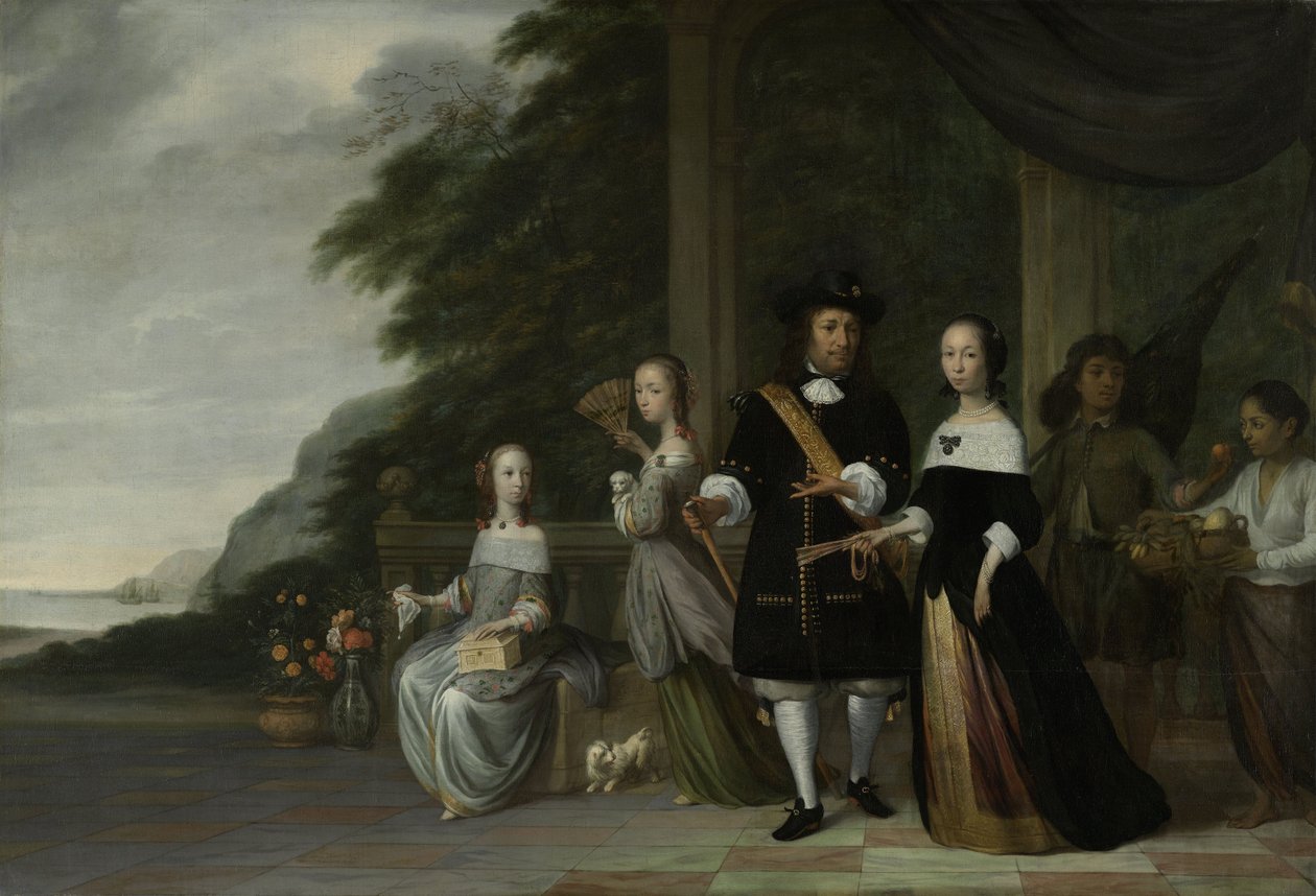 Batavian VOC:n pääkauppias Pieter Cnoll ja hänen perheensä, 1665. tekijältä Jacob Coeman