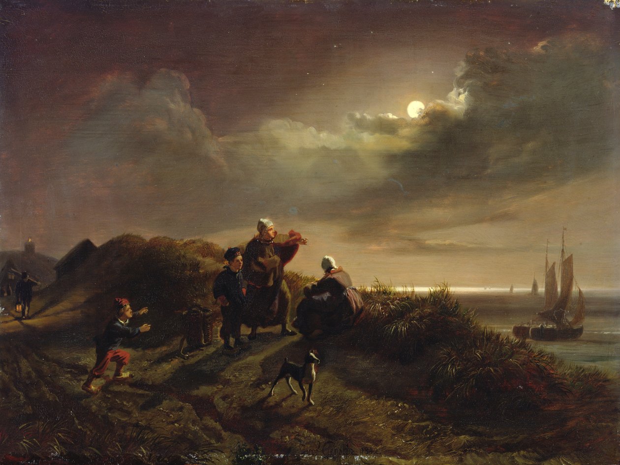 Rannikolla lähellä Scheveningeniä, 1842 tekijältä Jacob Gensler