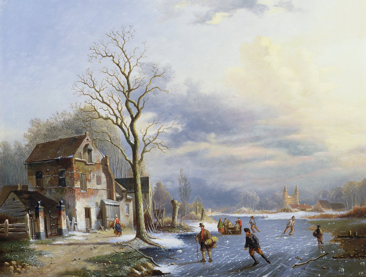 Luistelijat järvellä tekijältä Jan Jacob Spohler