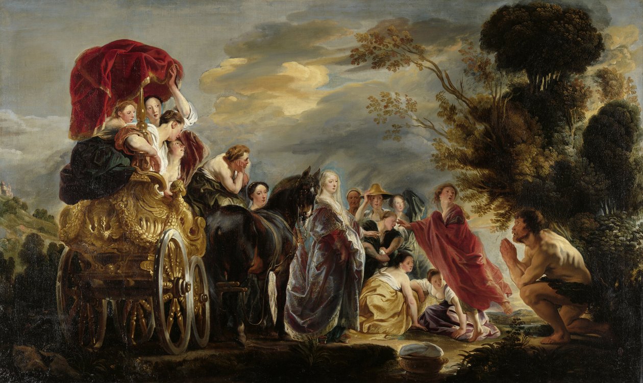 Odysseus ja Nausicaa tekijältä Jacob Jordaens