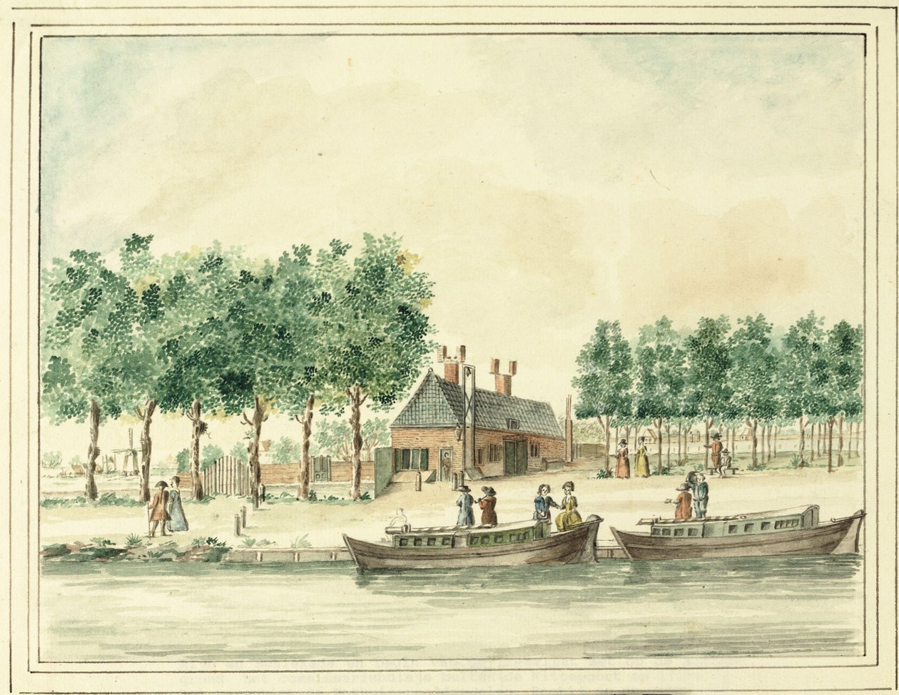 De Rijn en Schiekade Leidenin ovella Jacob Timmermans. tekijältä Jacob Timmermans